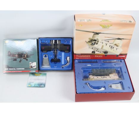 Corgi - 2 x boxed limited edition aircraft models, Boeing-Vertol Chinook HC.1 in RAF Gulf War 1991 livery in 1:72 scale numbe