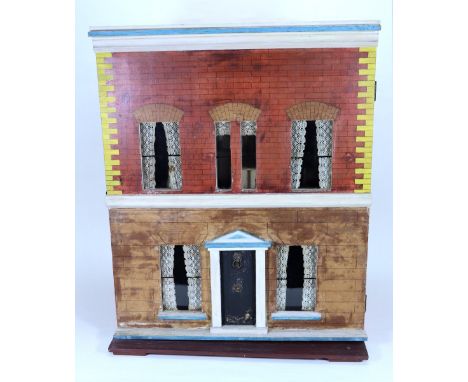 A Silber & Fleming painted wooden dolls house and contents, German circa 1890, the red brick and sandstone façade with painte