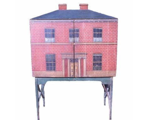 ‘Stack House’ a good and important early English painted wooden dolls house and contents, circa 1820, previously on display a