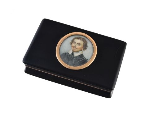 A French silver gilt and tortoiseshell rectangular snuff box, 1819-1838 Paris petit garantie mark, stamped Doublé, plain, the