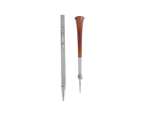 An American silver novelty telescopic pencil and 4 1/2in ruler by Edward Todd &amp; Co, New York, circa 1900, 13.5cm (5 3/8in