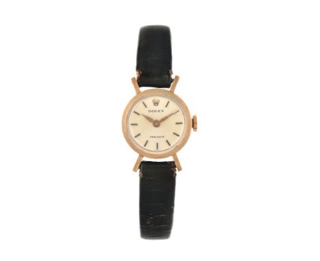 Rolex,   Lady's 9 carat gold wrist watch, no. 19687, circa 1963   Movement: Cal. 1401, manual wind, 16 jewels   Case: 9 carat