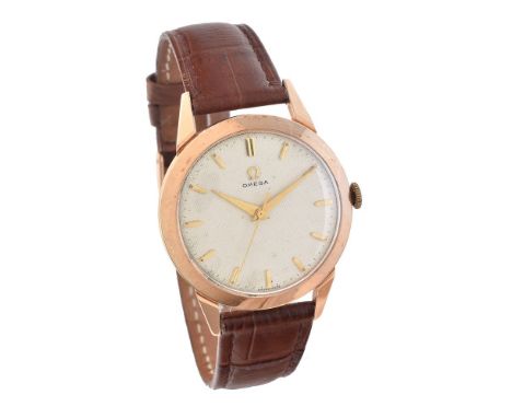 Omega, Gold coloured wrist watch, no. 17302, circa 1955   Movement: Cal. 283, manual wind, 17 jewels   Case: Gold coloured ca