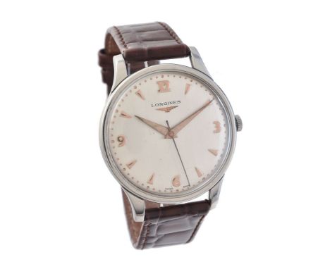 Longines, Ref. 5045-20,   Stainless steel wrist watch, circa 1960   Movement: Cal. 12.68ZS, manual wind, 17 jewels   Case: St
