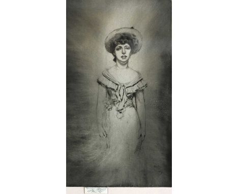 Theodore Casimir Roussel (French, 1847-1926), Portrait of Miss Hetty Pettigrew (1908), signed on a tab below, drypoint etchin