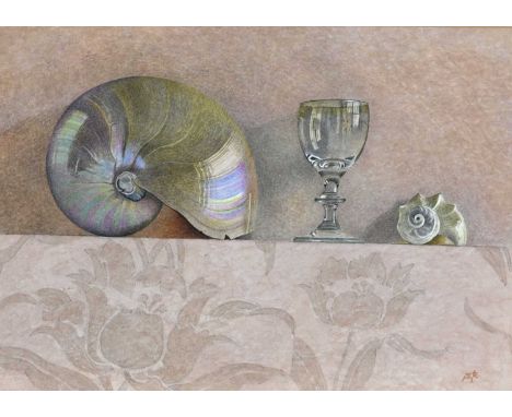 Sue Read (British, 20th/21st Century), Shells &amp; Glass; Cherries I and Marbles, three, all signed with initials l.r., titl