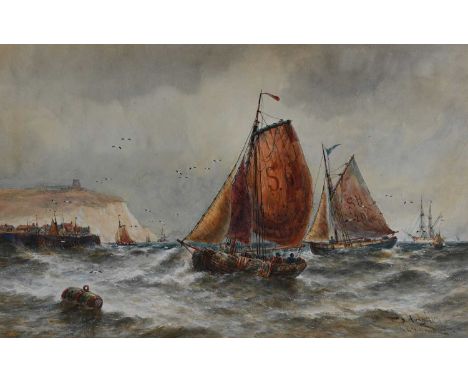 Thomas Bush Hardy (British, 1842-1897), On the North East Coast, signed, titled, and dated 1889 l.r., watercolour, 33 by 51cm