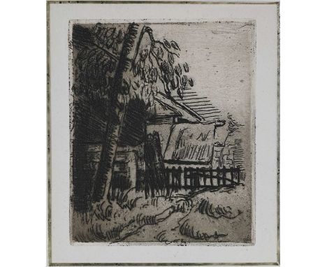 Paul Cezanne (French, 1839-1906), Paysage a Auvers - Entree de Ferme Rue St. Remy (1873), etching, probably printed on Dr. Ga