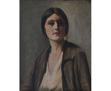Ethel Mary Willis (British, 1874-1945), Portrait of an Artist, signed with monogram l.l., titled verso on Royal Society of Po