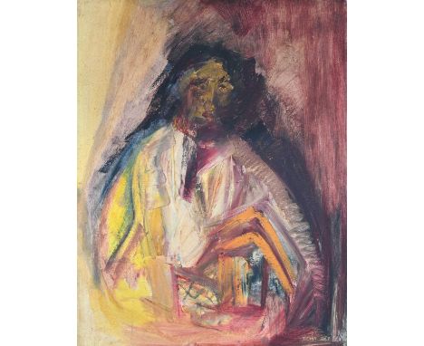 Lilian Holt (Bomberg) (British, 1898-1983), figural portrait, signed l.r., oil on canvas, 90 by 70cm, framed. Note: Lilian Th