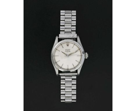 Rolex, a stainless steel Oyster Speedking bracelet watch, circa 1963, reference 6430, serial 906314, signed manual winding mo