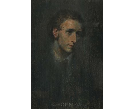 Herbert Johnson Harvey (British, 1884-1928), portrait of Chopin, signed l.r., titled l.c., pastel, 54 by 36cm, framed