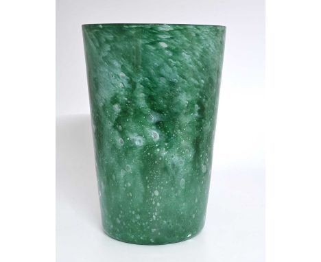 Marriott Powell for James Powell and Sons, Whitefriars, a large Cloudy Green glass vase, model 8473, circa 1933, tumbler form