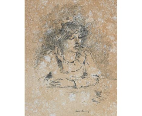 Theodore Casimir Roussel (French, 1847-1926), The Reader, Lamplight, inscribed to 'Hetty' (Pettigrew) and signed with initial