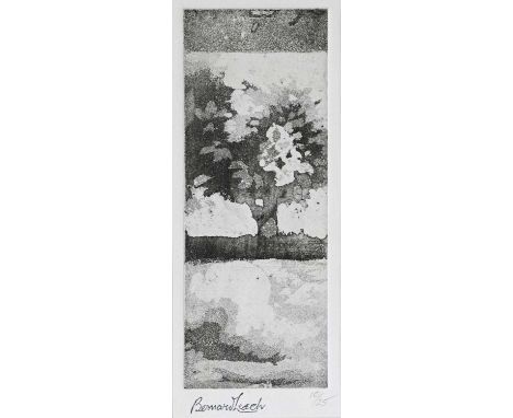 Bernard Howell Leach (British, 1887-1979), Single Tree, signed l.l., etching No.10/25, 21 by 8cm, framed. Note: Artist Resale