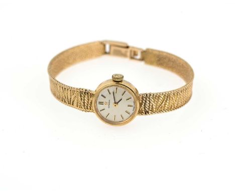 Omega, a 9ct gold bracelet watch, case number 7115667, hallmarks for London 1968, signed manual winding movement, calibre 484