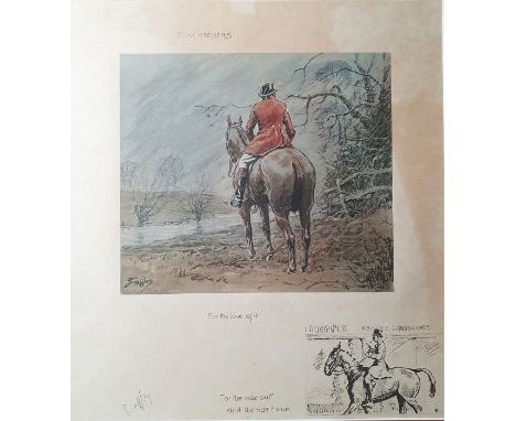 After Charles 'Snaffles' Johnson Payne (1884-1967) Colour print "Fox Catchers, for the Love of it", signed in pencil lower le