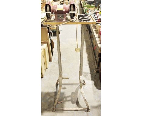 Stanley Topline 5" bench grinder, model 1050, on cast iron stand&nbsp;