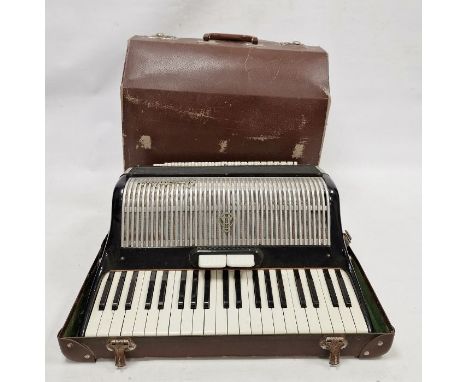 Frontalini bass piano accordion within leather fitted carry case