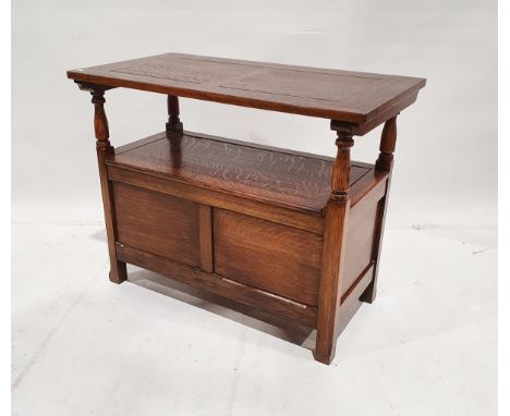 Oak monk's bench, 71cm high x 91cm wide x 48cm deep&nbsp;