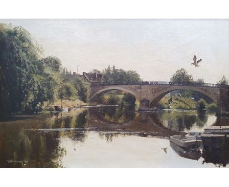 W R Jennings (1927-2005)Oil on canvas"Bewdley Bridge, Worcestershire", signed lower left and dated '73, 50.5cm x 76cm