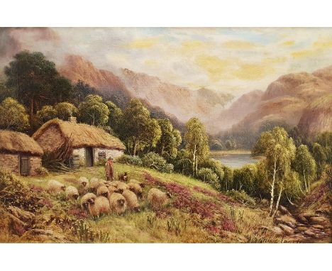 William Langley (1852-1922)Oil on canvas"Shepherd's Cottage In The Highlands", signed lower right and titled verso, 40.5cm x 