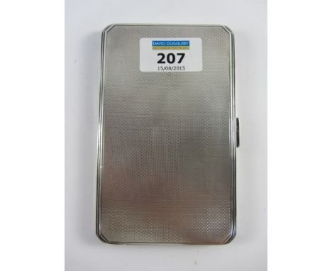 Hallmarked silver cigarette case engine turned decoration Birmingham 1939 approx 7.9oz