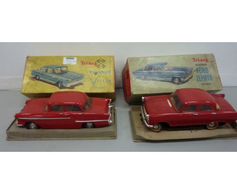 Tri-ang Minic Electric Vauxhall Victor and a Tri-ang Electric Ford Zephyr - both boxed (2) 