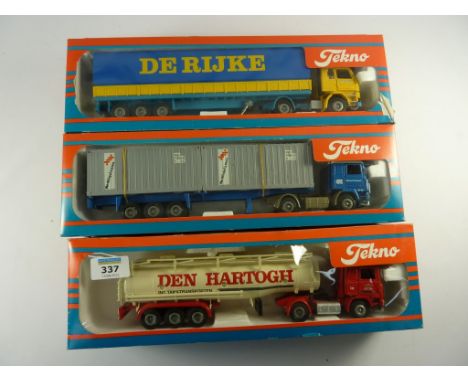 Three Tekno 1:50 scale models (boxed)