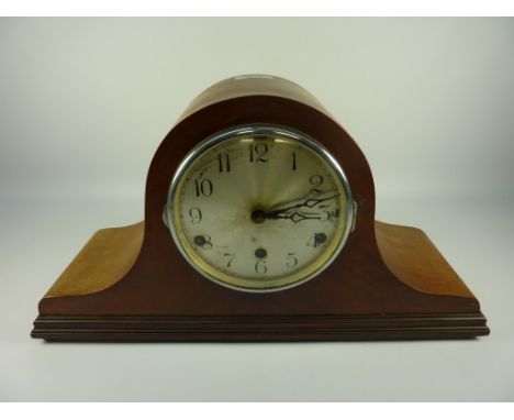 Early 20th century Napoleon hat shape chiming mantel clock W46cm 