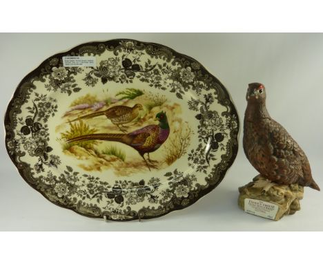 Royal Doulton 'Famous Grouse', whisky decanter (full) and a Worcester 'Game Series' oval serving plate