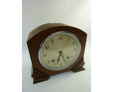 Art Deco period mantel clock with Garrard movement L23.5cm 