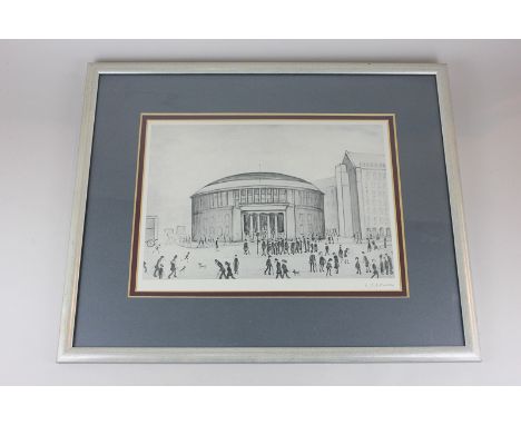 Lawrence Stephen Lowry (1887-1976), Manchester Library, Fine Art Guild blind stamped print, signed in pencil, 27cm by 36cm (A