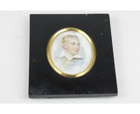 A 19th century miniature portrait of a Gentleman, the reverse inscribed, portrait of Charles Muss, ... died 14th June 1824, a
