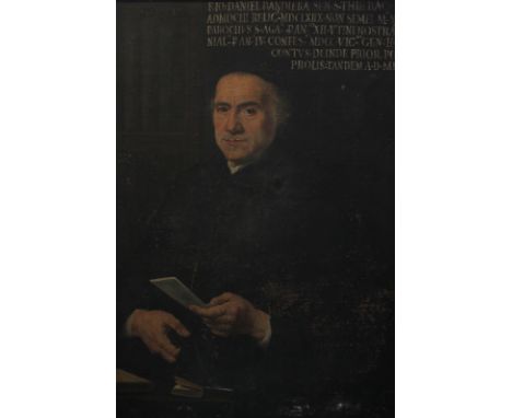 19th century Italian School Daniel Bandiera Sen. F Thieface ADMDCLII Relig. MDCLXIIX Non Feem, portrait of a cleric seated ho