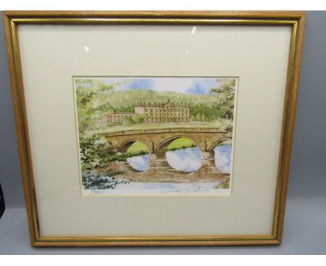 Chatsworth House ltd edition print with authenticity 32x28cm