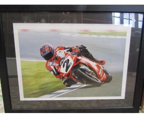 'The Blackburn Bullet' superbike ltd edition print, signed bottom right 85x65cm