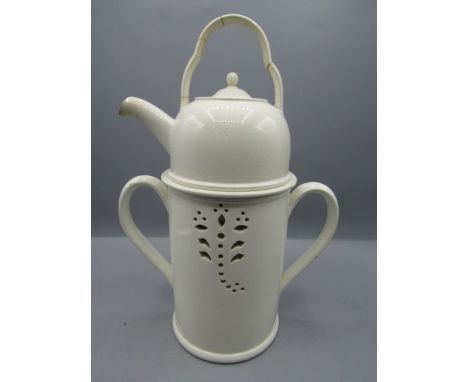 Wedgwood vintage teapot on warmer stand teapot handle has been repaired