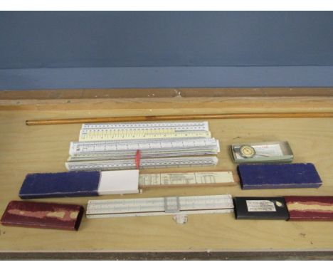 Collection rulers inc vintage Grichley Bros wooden stick ruler