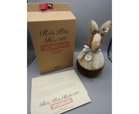 Steiff Rolly Polly Hase 1909 Rabbit, in original box with cert