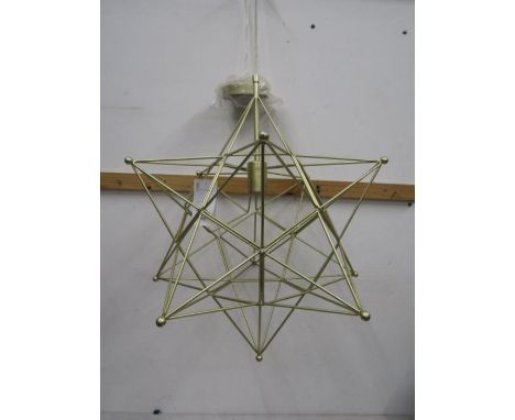 Modern star light fitting in gold 72cm H