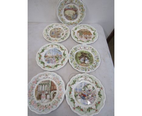 7 Royal Doulton 'Brambly Hedge' series plates 3/4 Midwinter plates- The Snow Ball, The Entertainment, Candlelight Supper3 Hom