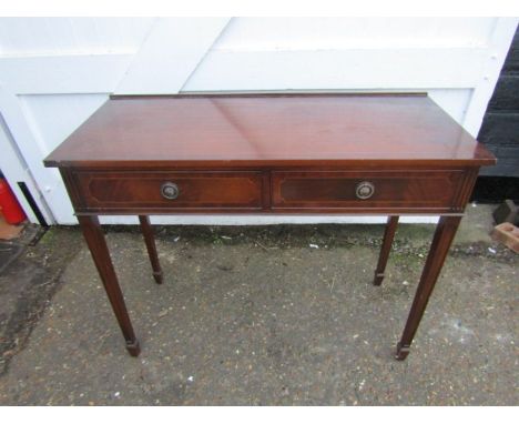 Mahogany inlaid 2 drawer console table&nbsp;