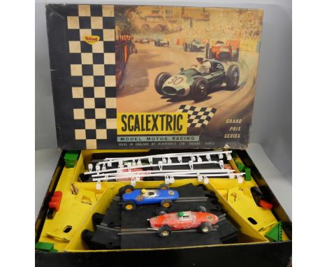 A Tri-ang Scalextric GP33 slot car model motor racing set, boxed