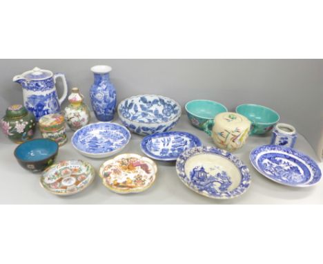 Oriental porcelain and cloisonne including small plates, trinket boxes and dishes