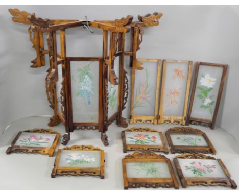 A large articulated lantern with painted glass panels **PLEASE NOTE THIS LOT IS NOT ELIGIBLE FOR IN-HOUSE POSTING AND PACKING