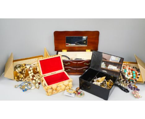 A collection of costume jewellery including vintage 