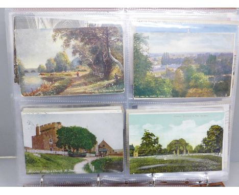 Postcards; a collection of vintage postcards in modern album (160) 