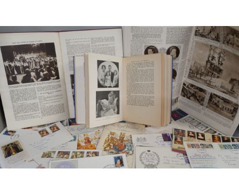 A large collection of ephemera including first day covers, commemorative, a scrap album of tickets, illustrated London News 1