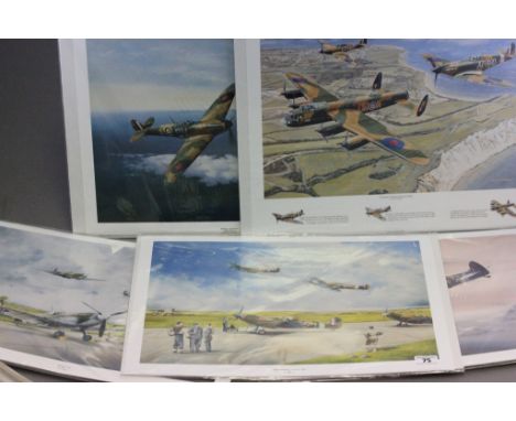Five Military Aviation Prints - Battle of Britain Spitfires 1940 by Bob Murray, Spitfires 1940 by Bob Murray, Battle of Brita